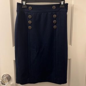 Banana republic high wasted pencil navy cotton skirt